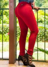 JEANS GLAM PARA MUJER SKINNY (PUSH UP CUT) (Color RED VELVET, Talla 10)